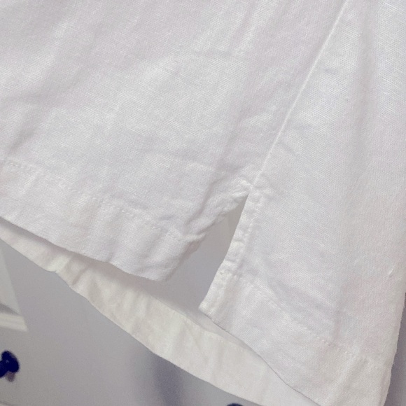 Woman Within Wide Leg White Linen blend pants Pull on Womens 18 Lagenlook Beach - Picture 3 of 13